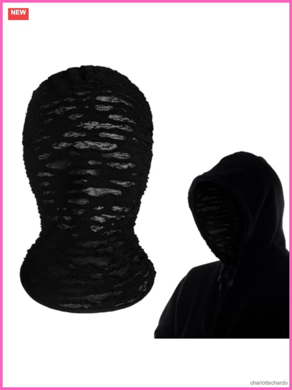 Full Face Mask Costume Mesh Hood Stretchy Halloween